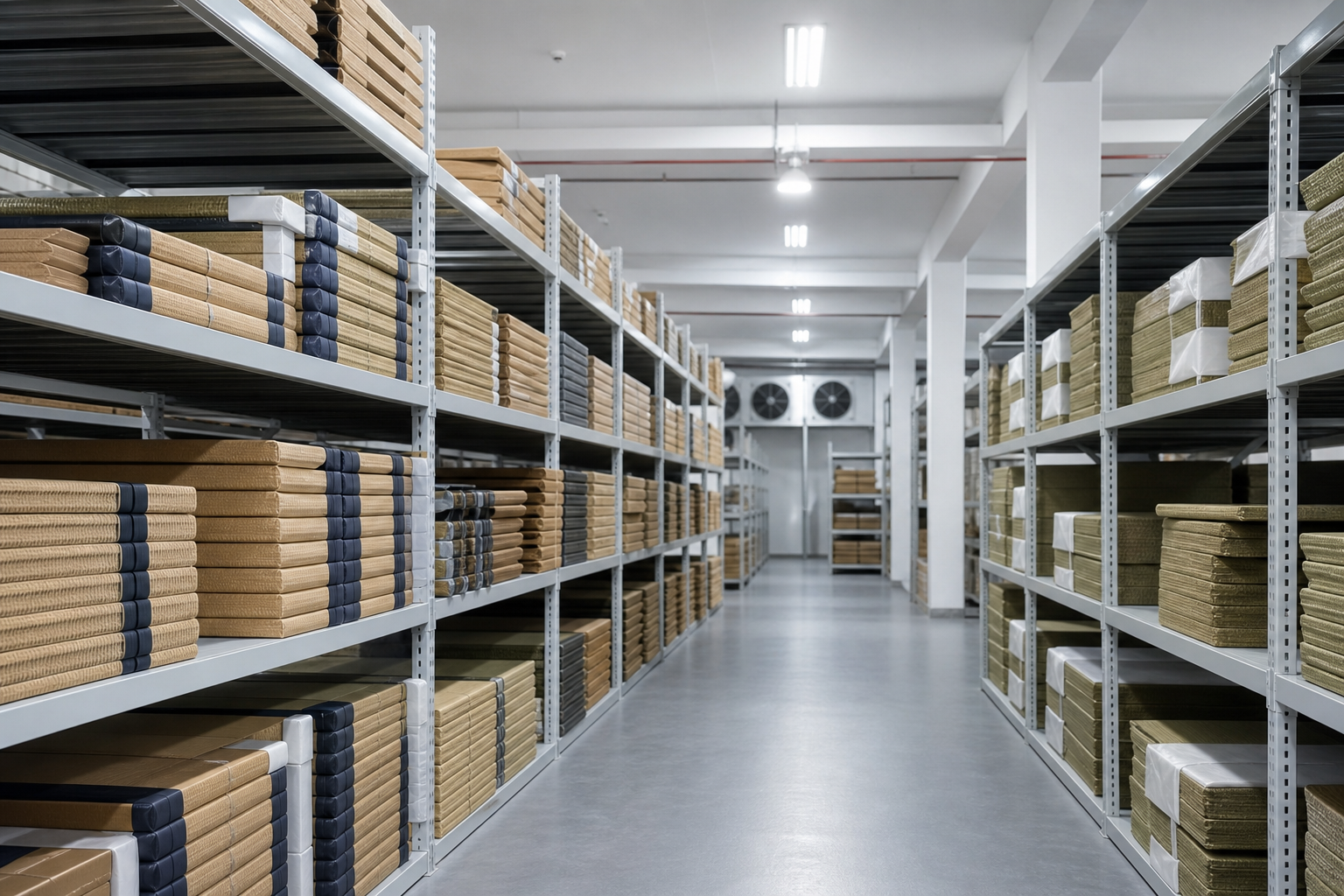 Climate-controlled warehouse with careful packaging