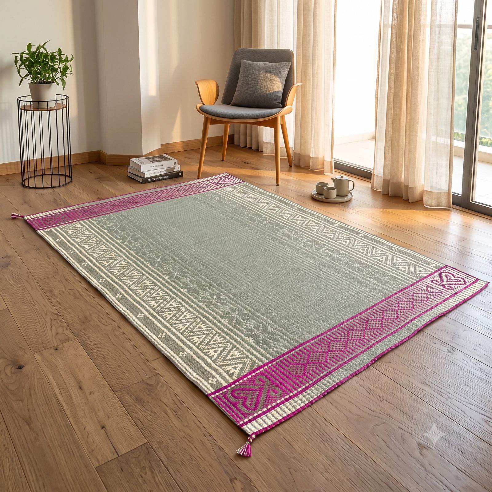 Madurkathi Heri Tatami Floor Mat — Natural Madurkathi river grass tatami mat